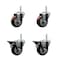 Service Caster 35 Inch Maroon Polyurethane Wheel Swivel 58 Inch Threaded Stem Caster Set 2 Brakes SCC SCC-TS20S3514-PPUB-MRN-58212-2-PLB-2 - alternate 1